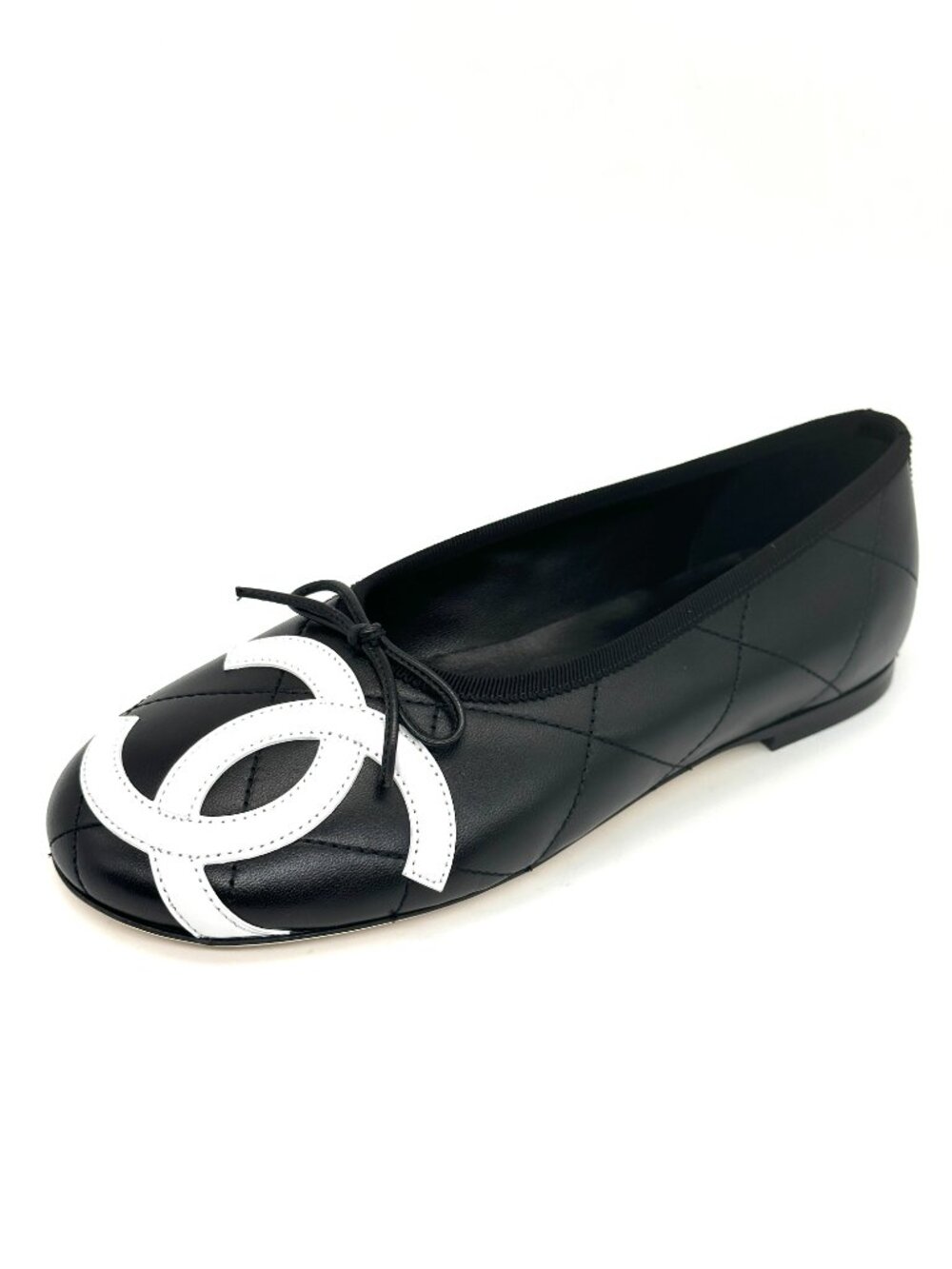 CHANEL 26M Coco Beach Lambskin Leather CC Cambon Bow Ballerina Ballet Flats - Picture 6 of 15